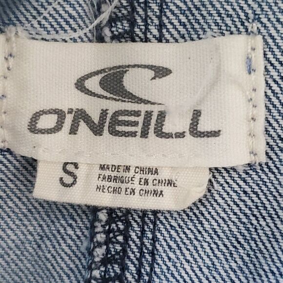 O'Neill Women's Boho Pullover Jacket Small Fleece Hood Lined Denim Embroidered - Picture 9 of 12